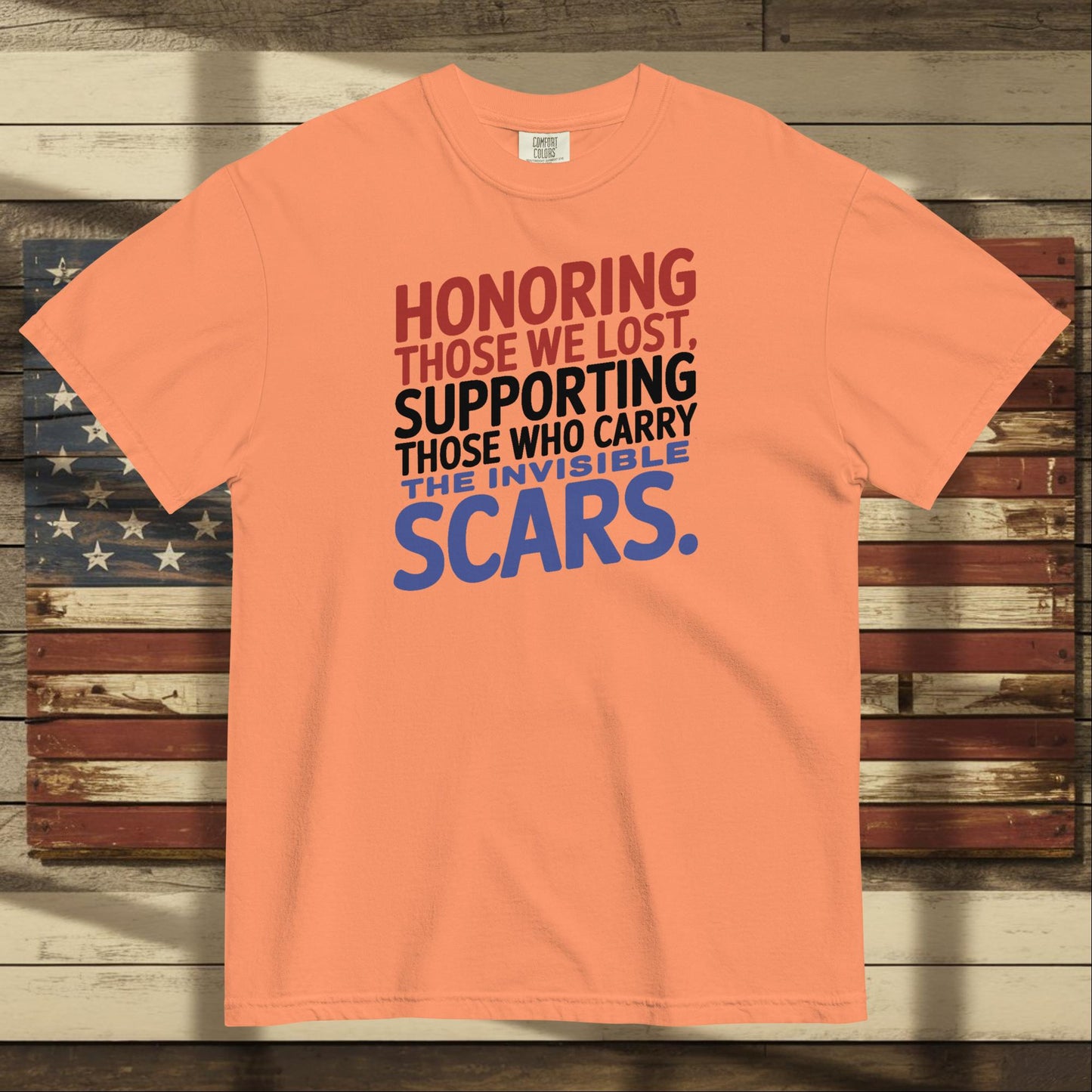 Honoring Those We Lost heavyweight t-shirt for custom Memorial Day tribute and military remembrance