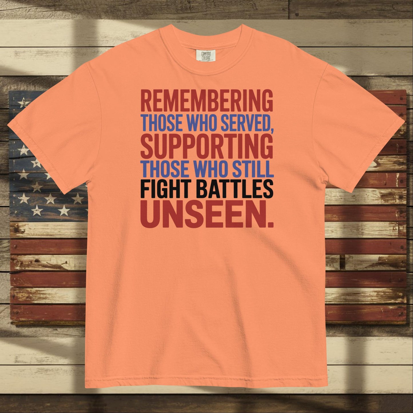 Remembering Those Who Served heavyweight t-shirt for honoring military service and veteran healing
