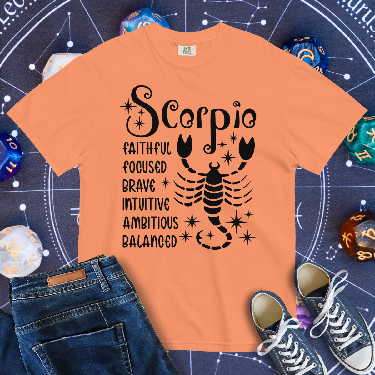 Scorpio Zodiac - Comfort Colors Unisex Garment-Dyed Heavyweight T-Shirt