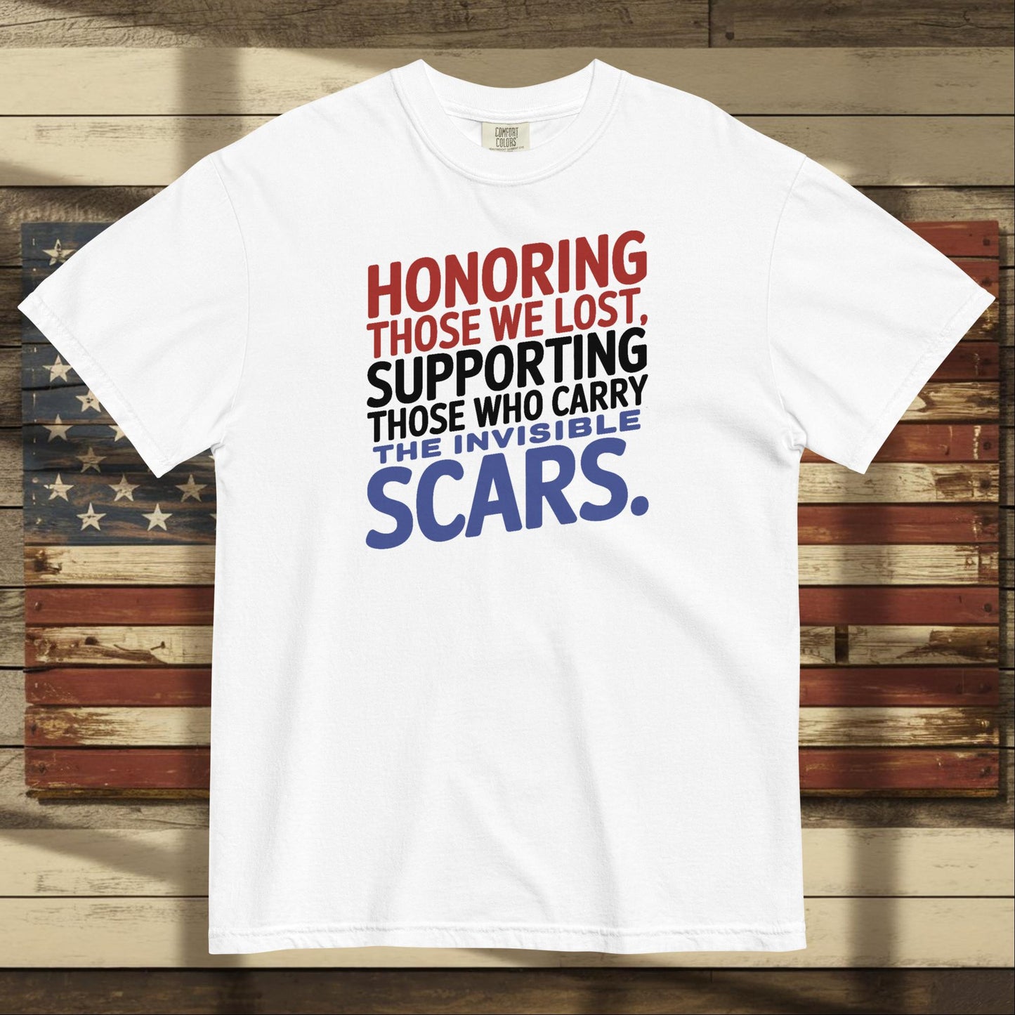 Honoring Those We Lost heavyweight t-shirt for custom Memorial Day tribute and military remembrance