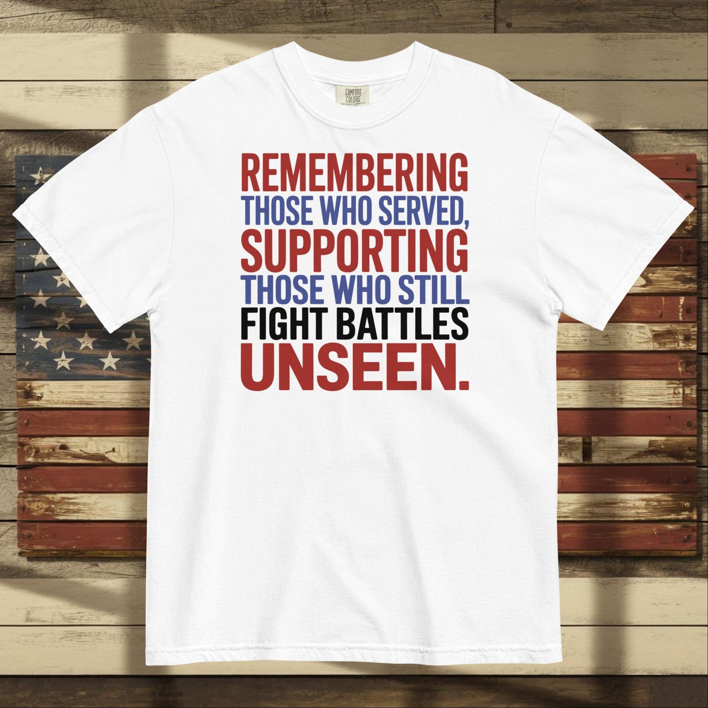 Remembering Those Who Served heavyweight t-shirt for honoring military service and veteran healing