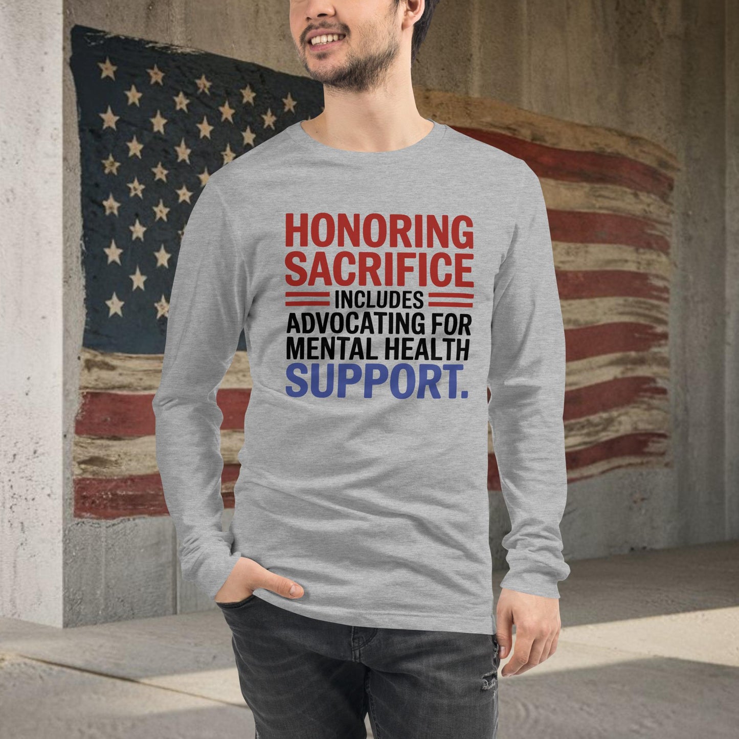 Honoring Sacrifice shirt with veteran support and PTSD mental health awareness