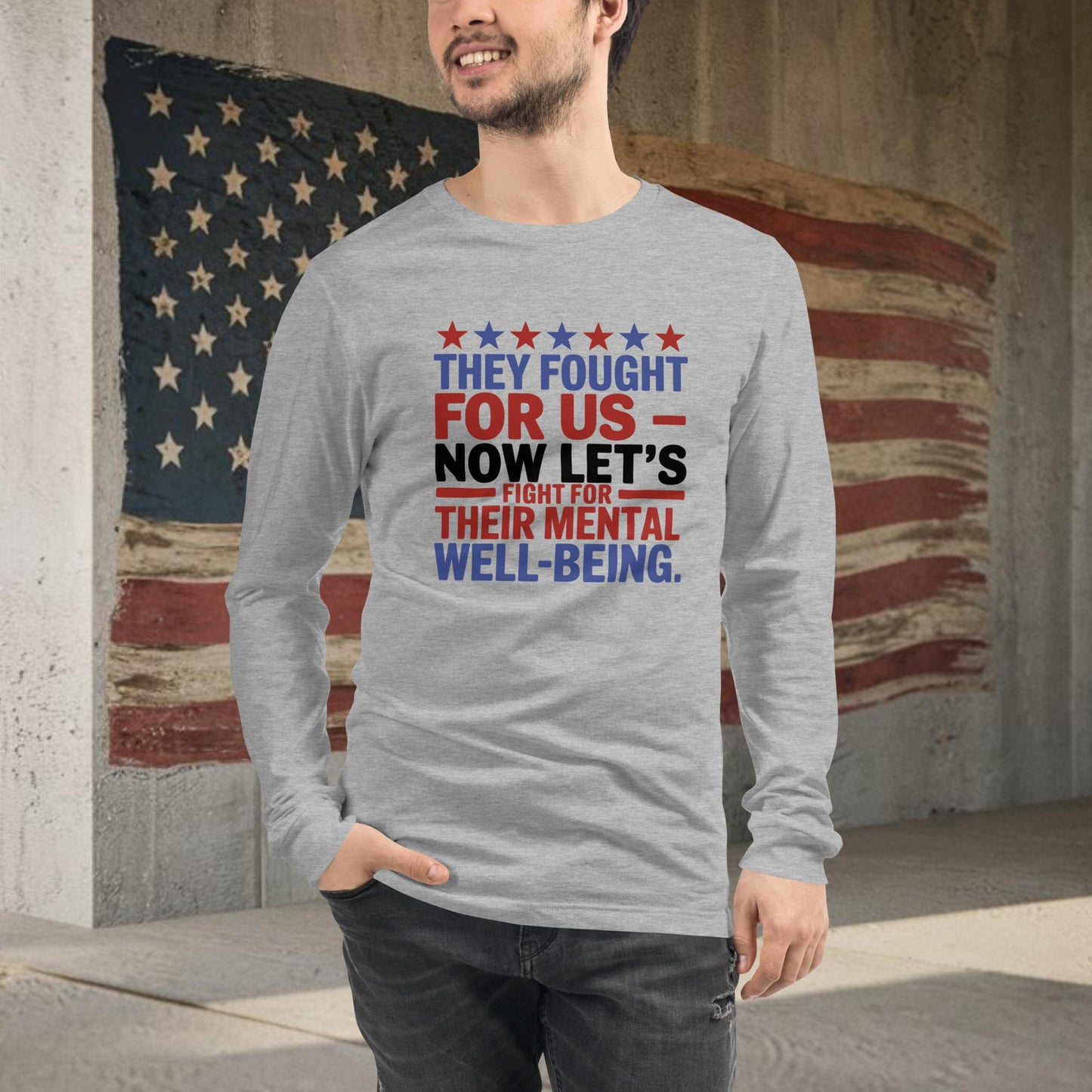 They Fought for Us shirt with PTSD support and mental health awareness for veterans