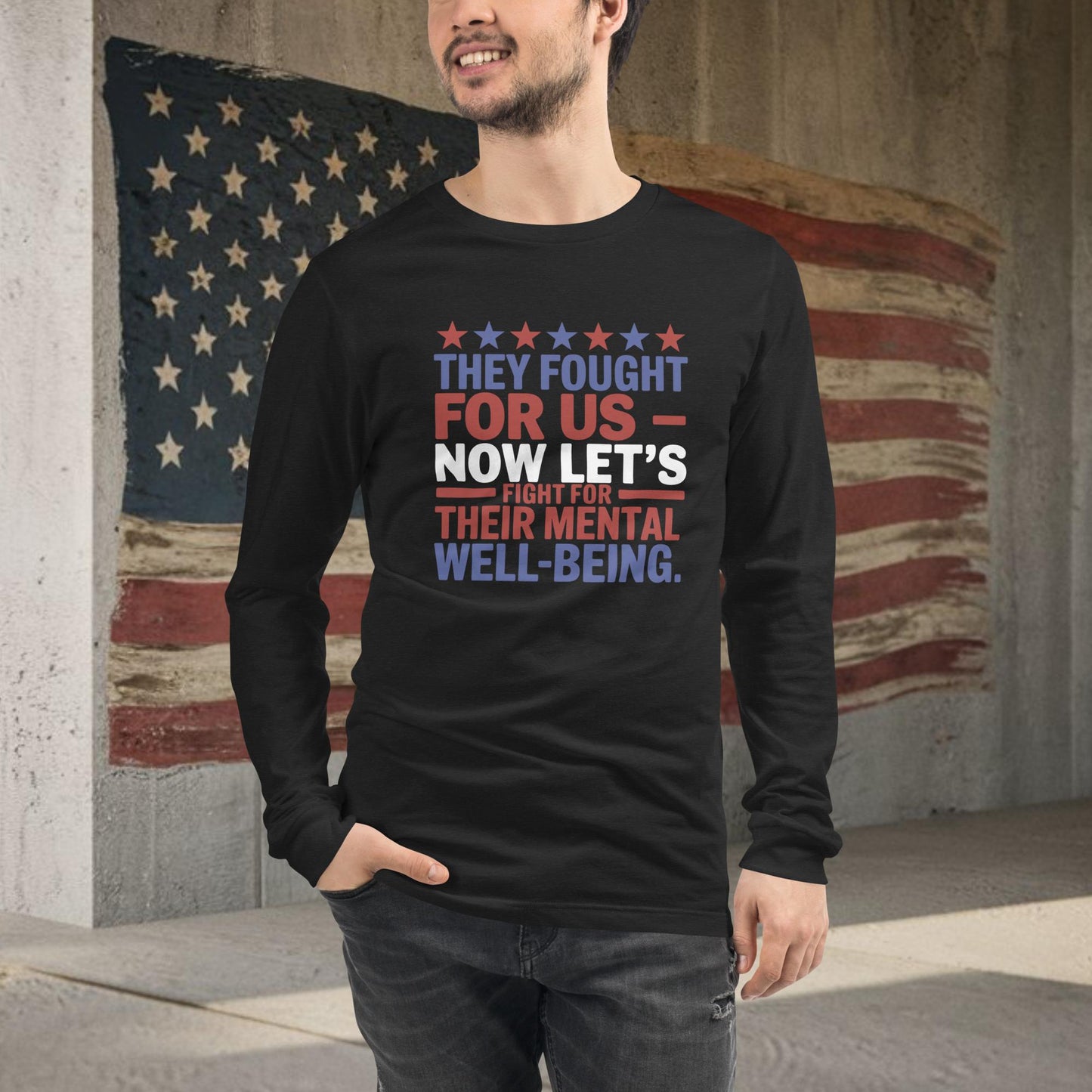 They Fought for Us shirt with PTSD support and mental health awareness for veterans