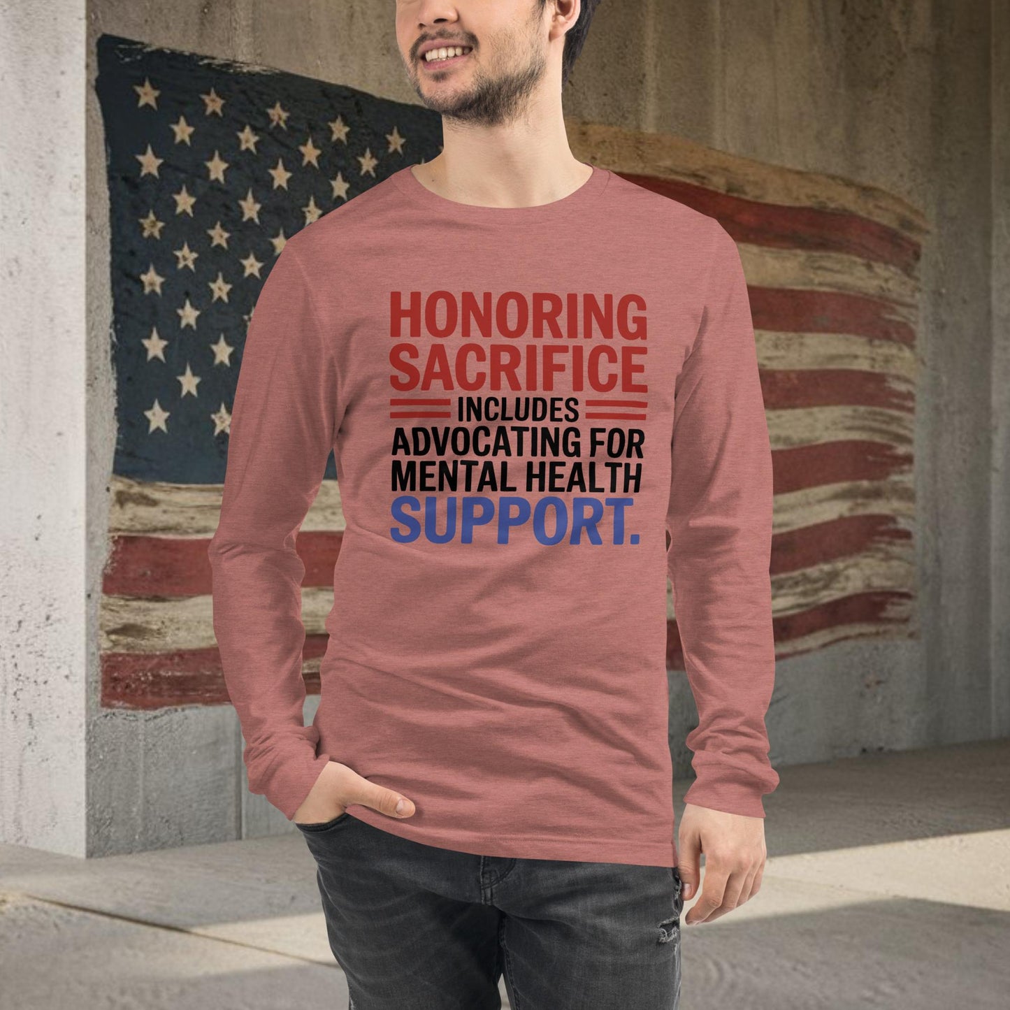 Honoring Sacrifice shirt with veteran support and PTSD mental health awareness