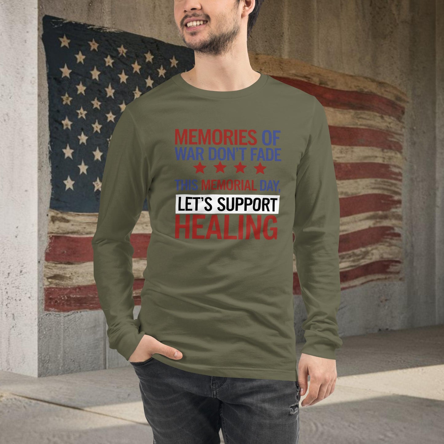 Memories of War Don’t Fade shirt for veteran mental health and PTSD advocacy