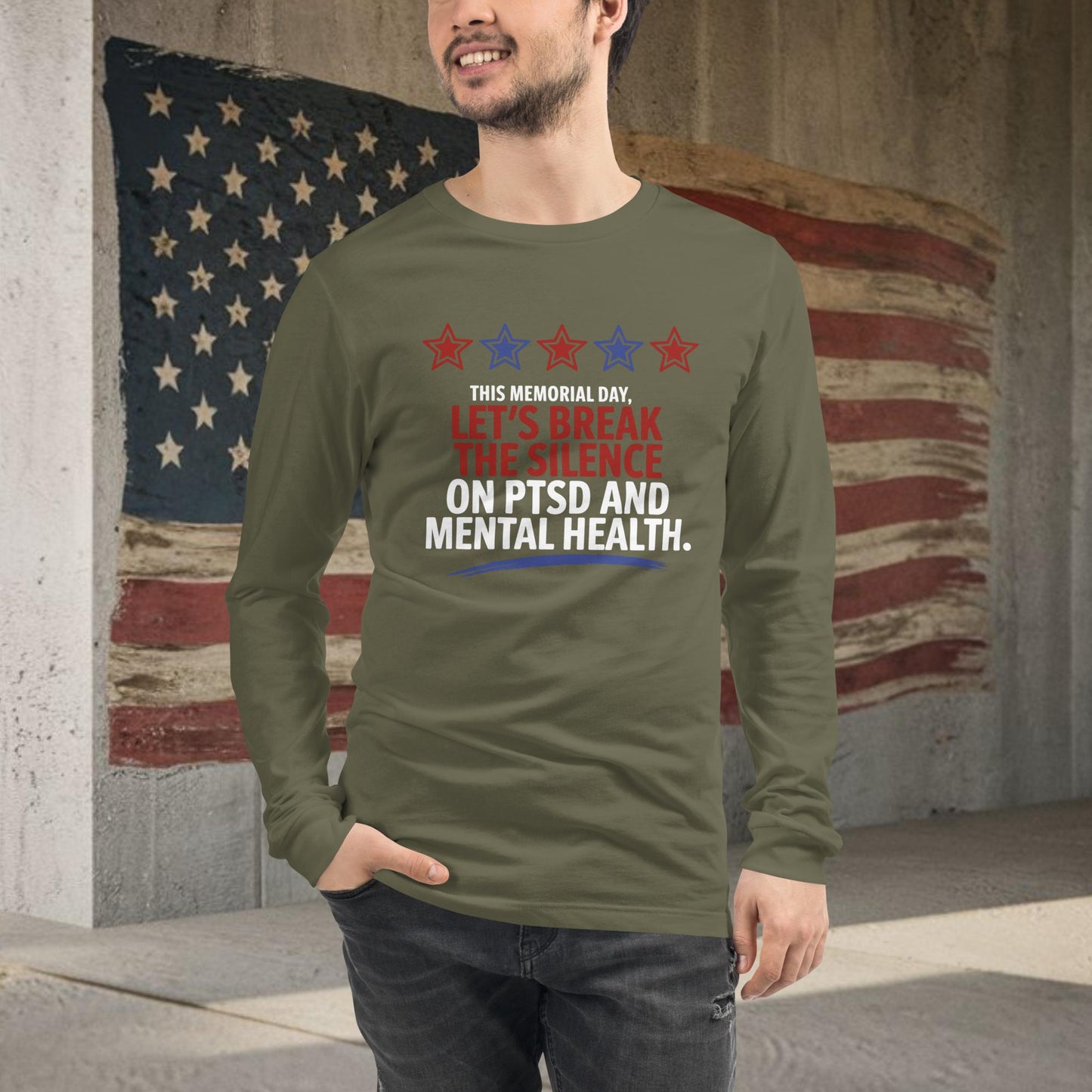 Break the Silence shirt with PTSD awareness and mental health healing for veterans