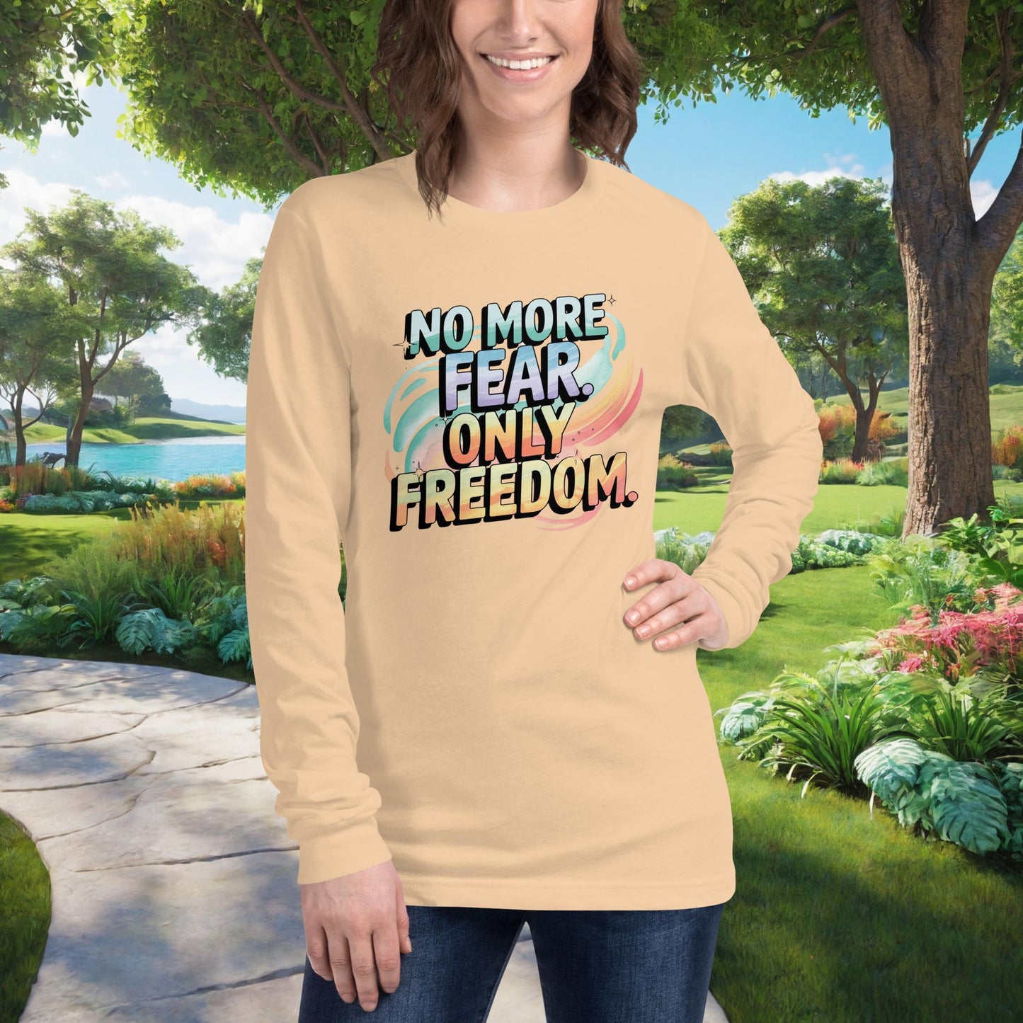 Freedom shirt with “No More Fear. Only Freedom” quote