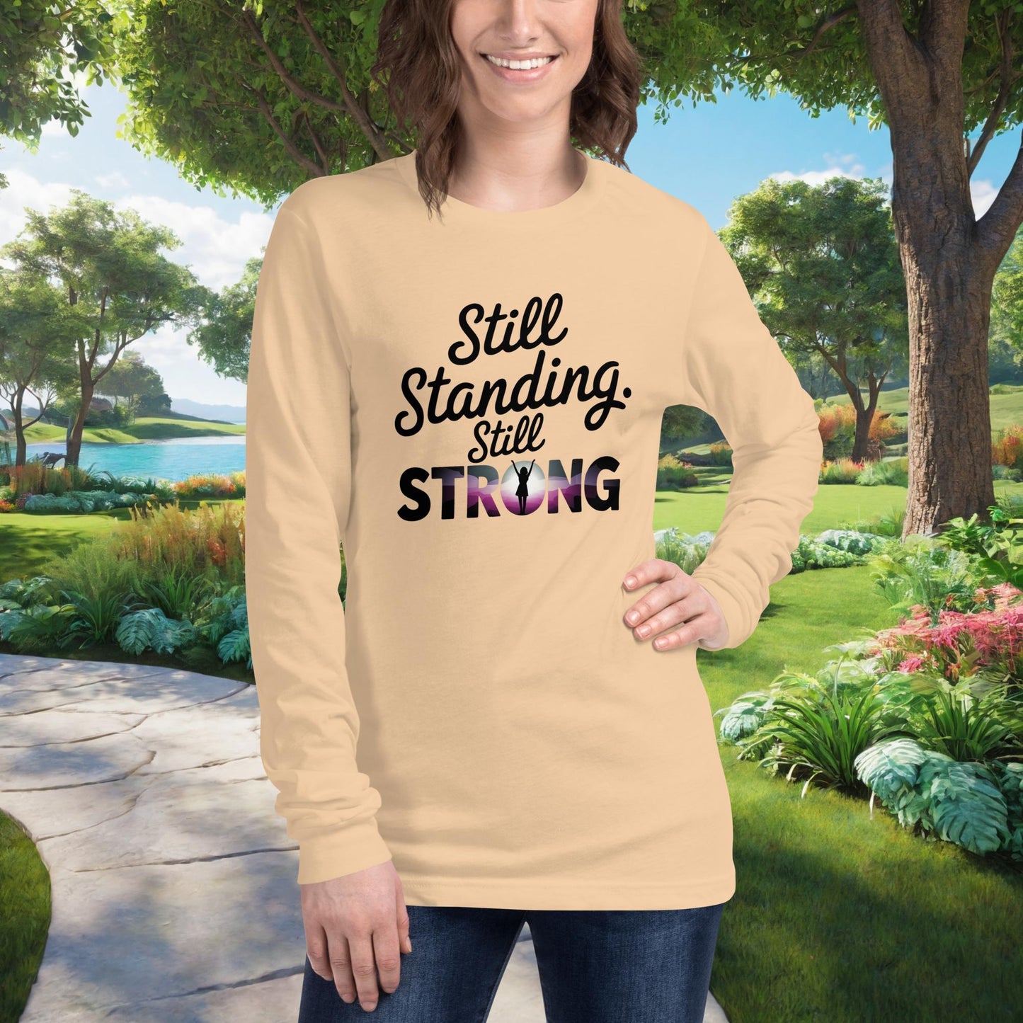 Resilience shirt with “Still Standing. Still Strong” quote
