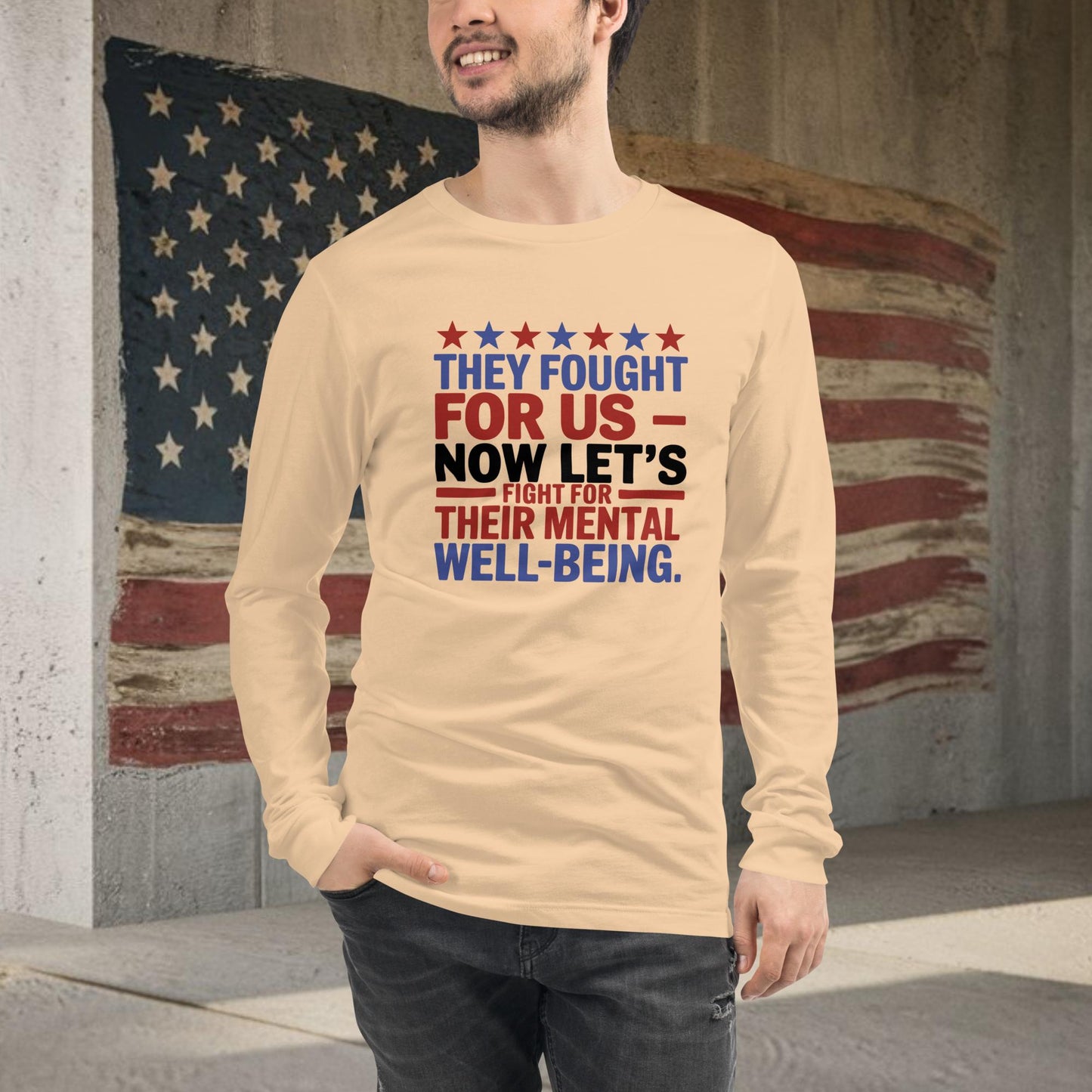 They Fought for Us shirt with PTSD support and mental health awareness for veterans