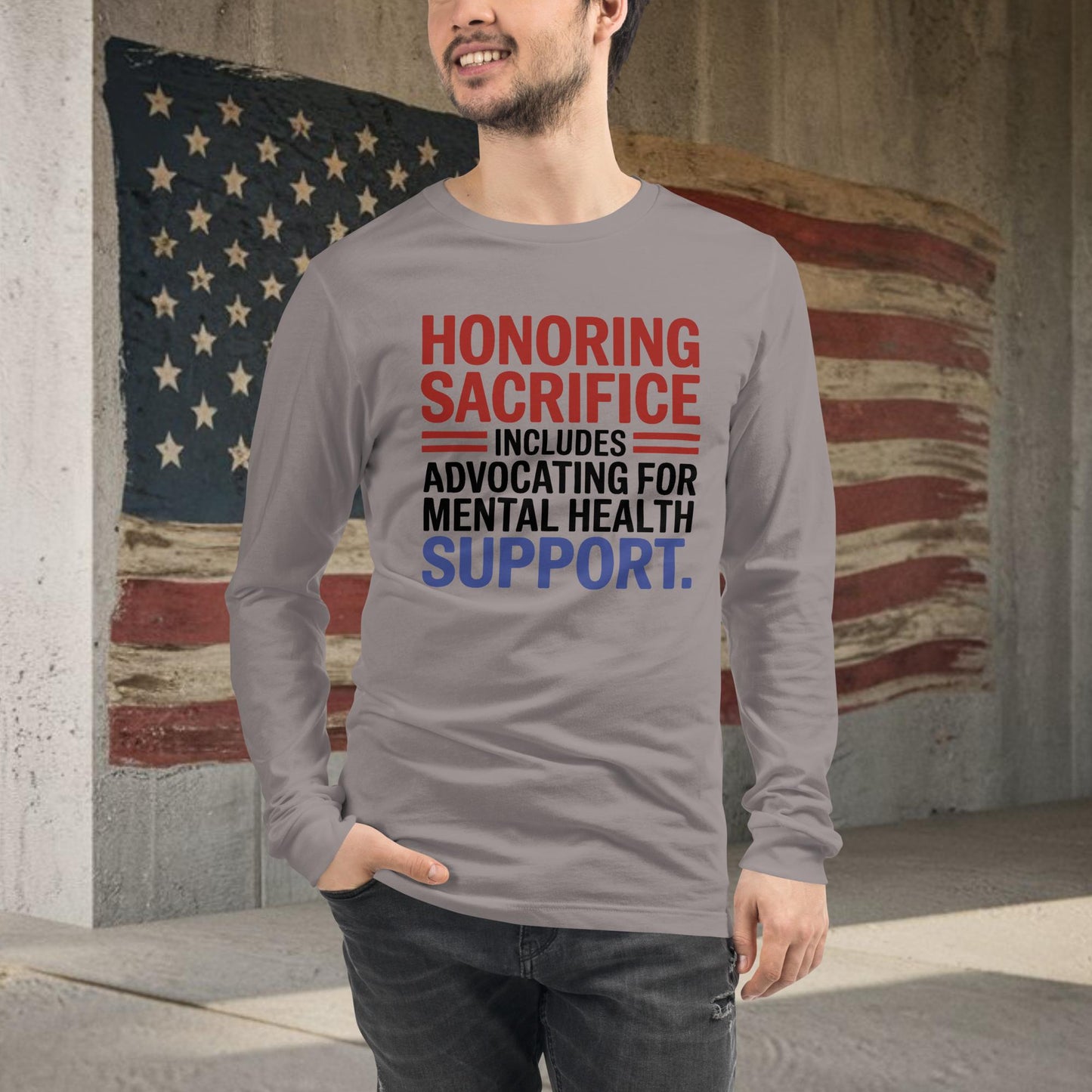 Honoring Sacrifice shirt with veteran support and PTSD mental health awareness