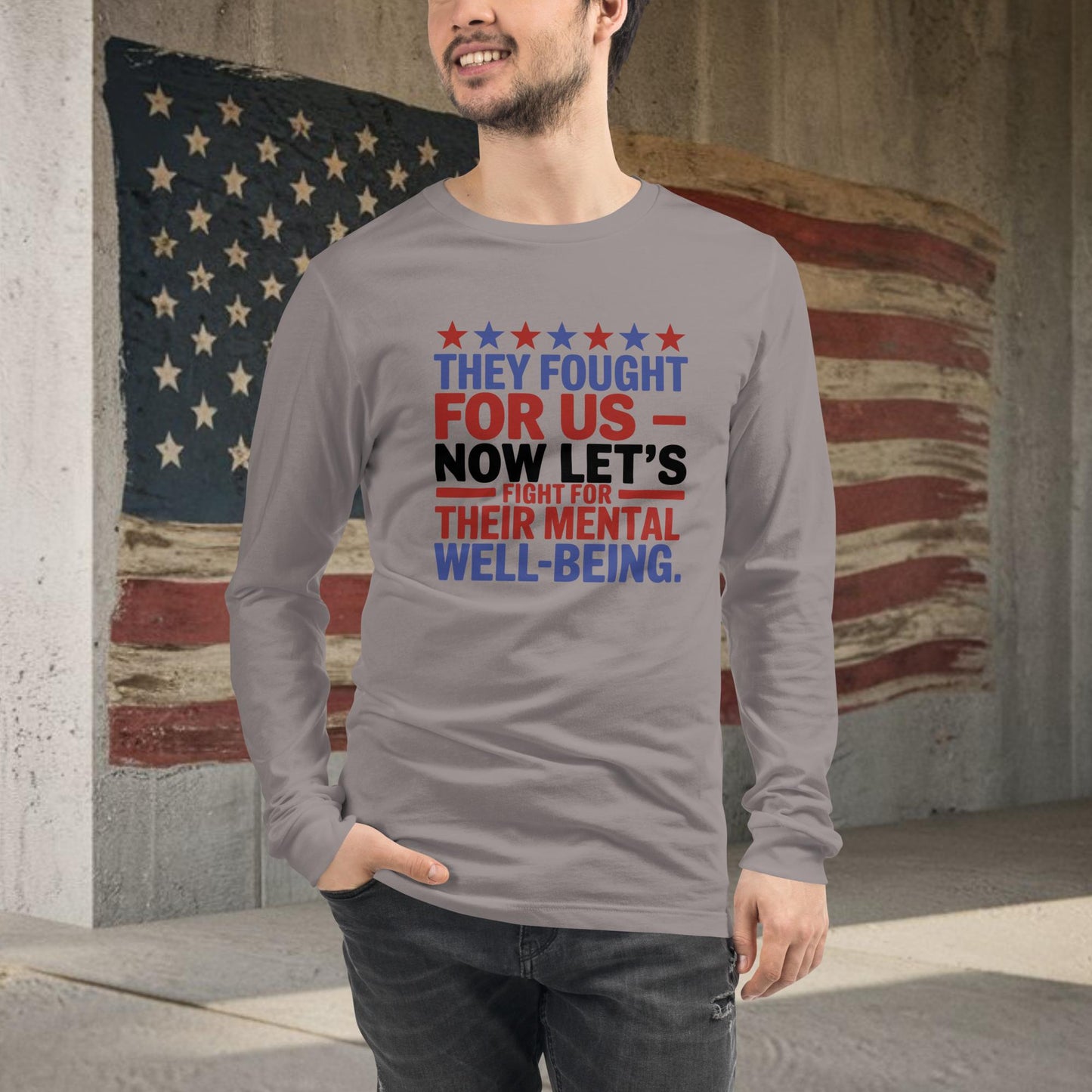 They Fought for Us shirt with PTSD support and mental health awareness for veterans