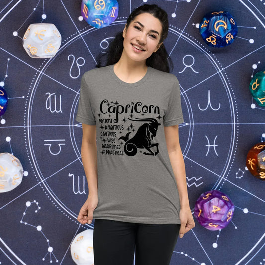 Capricorn zodiac t-shirt, astrology short sleeve tee, horoscope star sign top