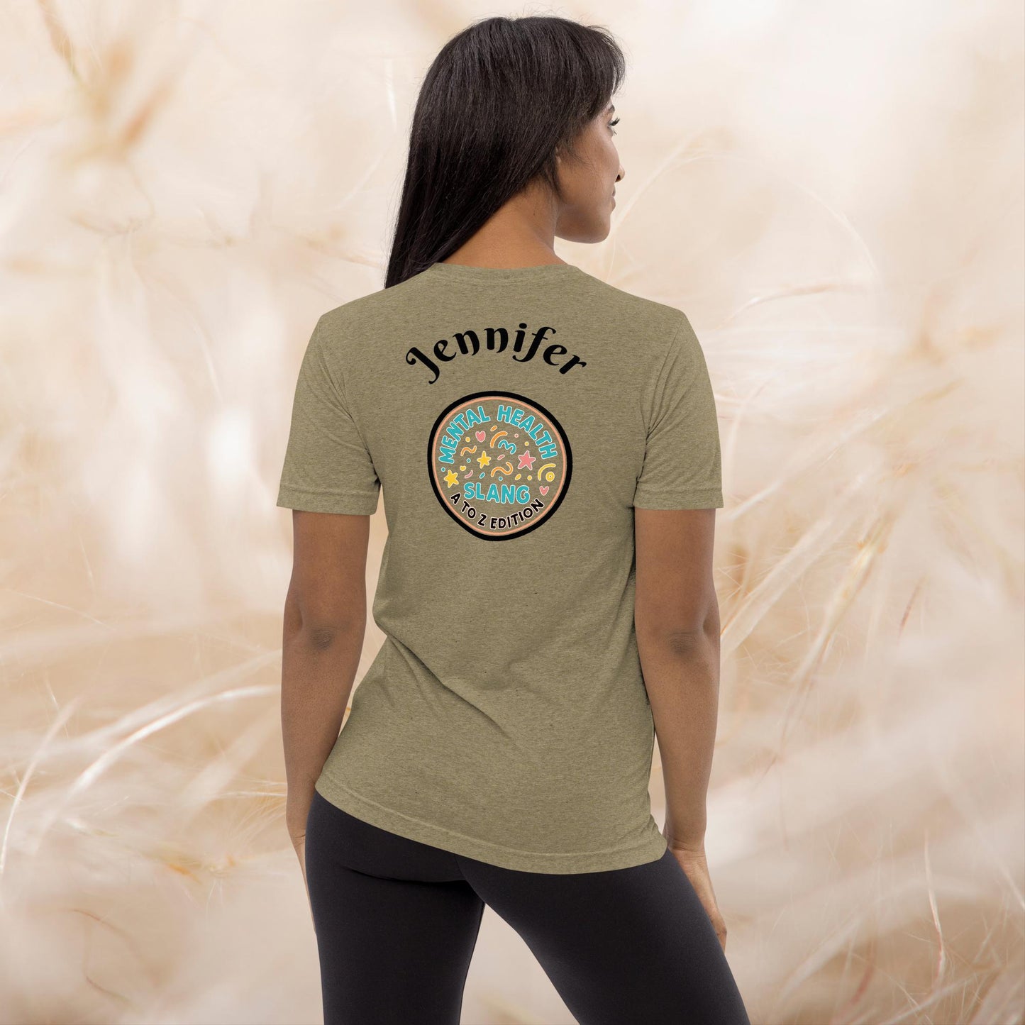 Mental Mosaic A-Z Slang Mental Health Tee, Self-Care Tri-Blend Shirt, Therapy Gift, Positive Affirmation Apparel