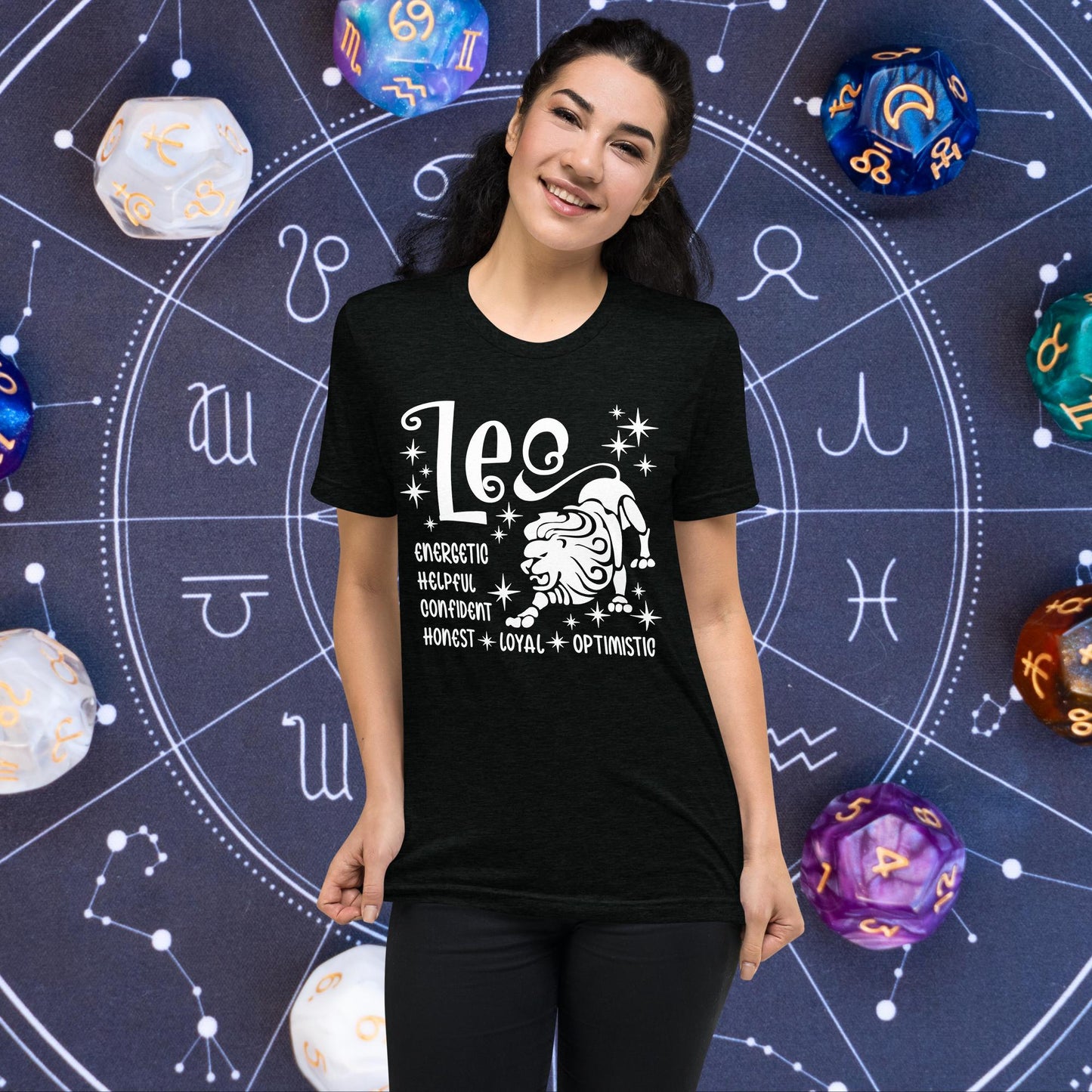 Leo zodiac t-shirt, astrology graphic tee, short sleeve horoscope shirt