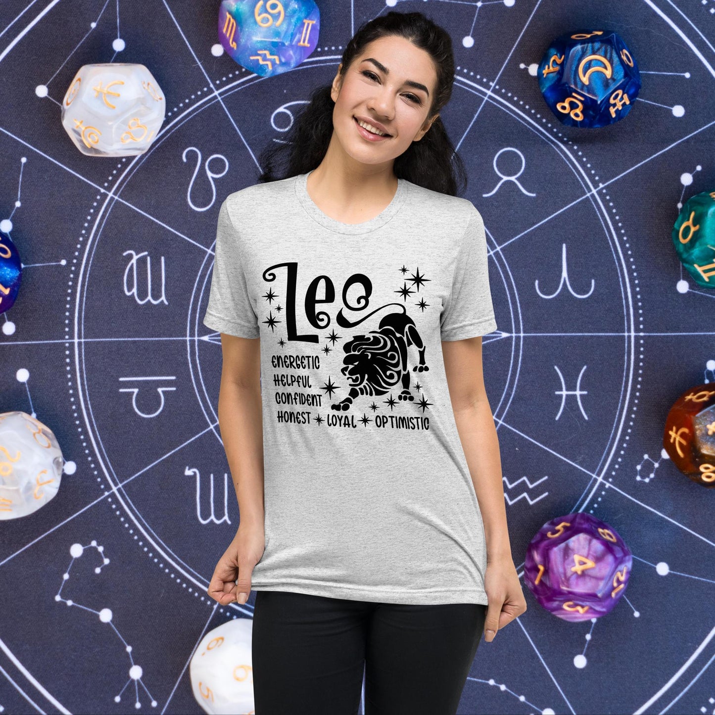 Leo zodiac t-shirt, astrology graphic tee, short sleeve horoscope shirt