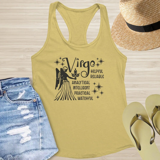 Virgo Racerback Tank - Thoughtful Healing Tank for Mental Strength & Self - Care - MySisterIsASurvivor