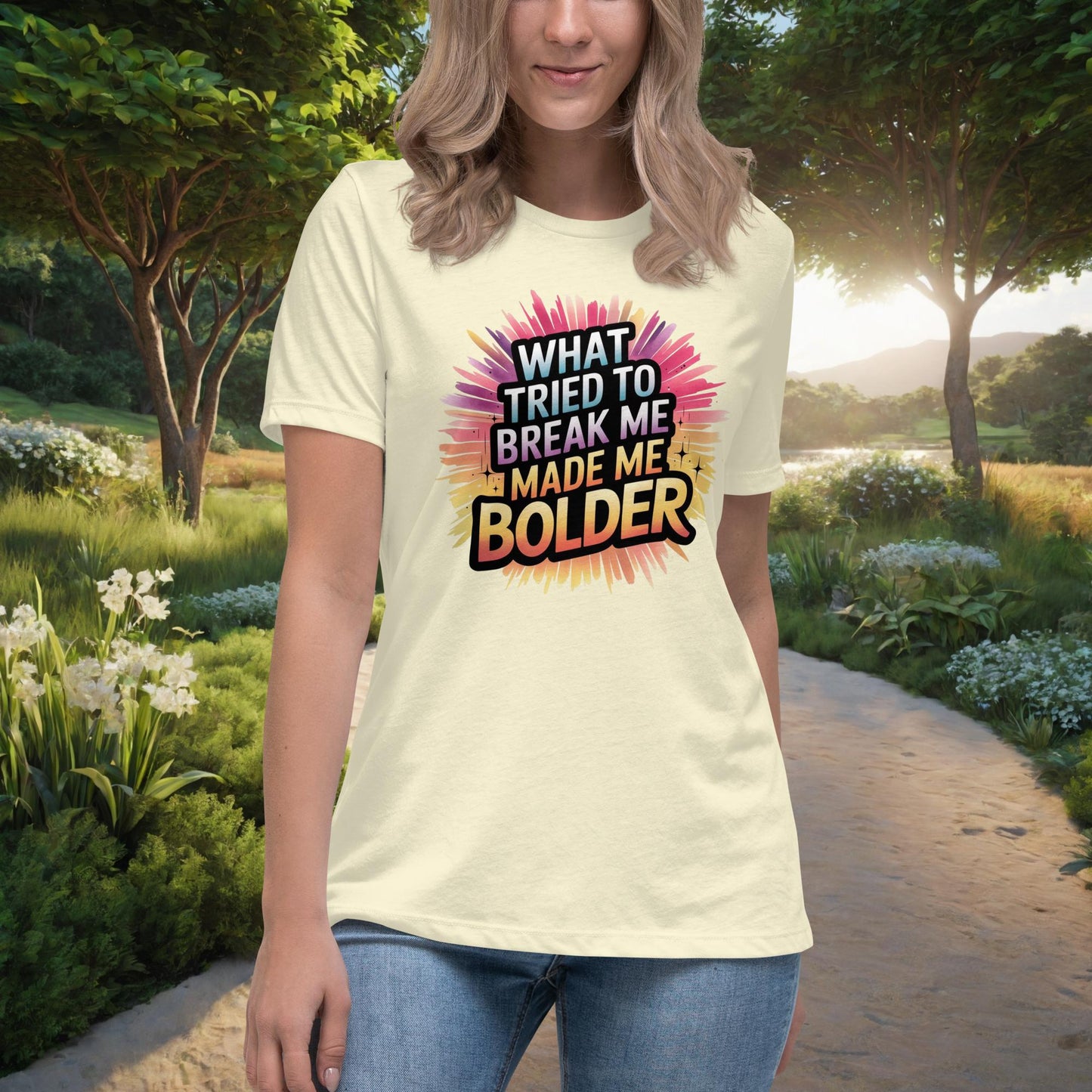 What Tried To Break Me Made Me Bolder Women's Relaxed T-Shirt, Personalized Strength & Healing Shirt for Domestic Violence Survivors - MySisterIsASurvivor