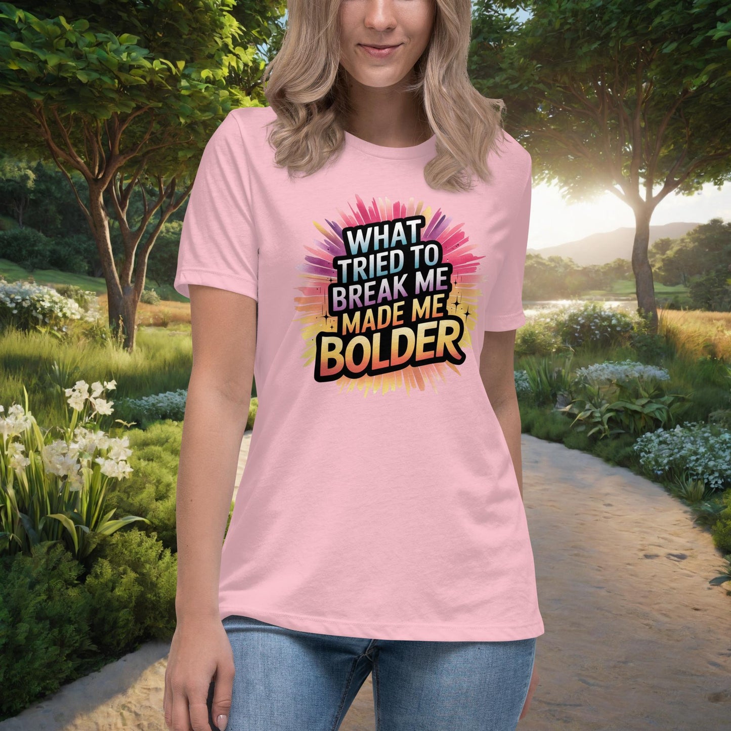 What Tried To Break Me Made Me Bolder Women's Relaxed T-Shirt, Personalized Strength & Healing Shirt for Domestic Violence Survivors - MySisterIsASurvivor