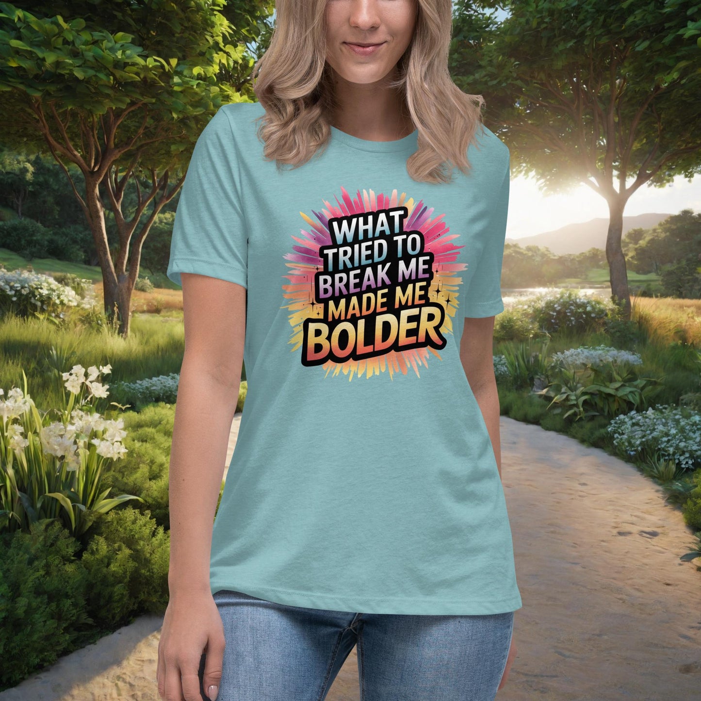 What Tried To Break Me Made Me Bolder Women's Relaxed T-Shirt, Personalized Strength & Healing Shirt for Domestic Violence Survivors - MySisterIsASurvivor