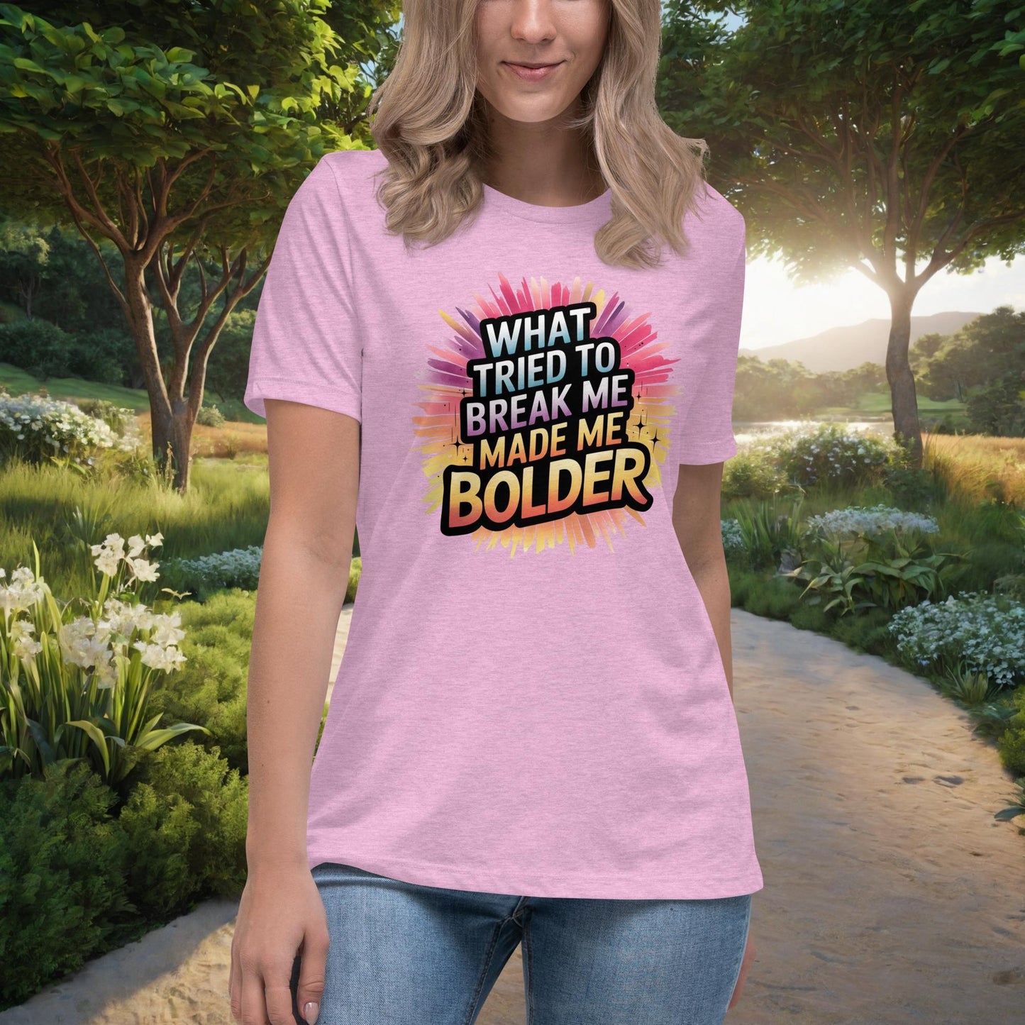 What Tried To Break Me Made Me Bolder Women's Relaxed T-Shirt, Personalized Strength & Healing Shirt for Domestic Violence Survivors - MySisterIsASurvivor