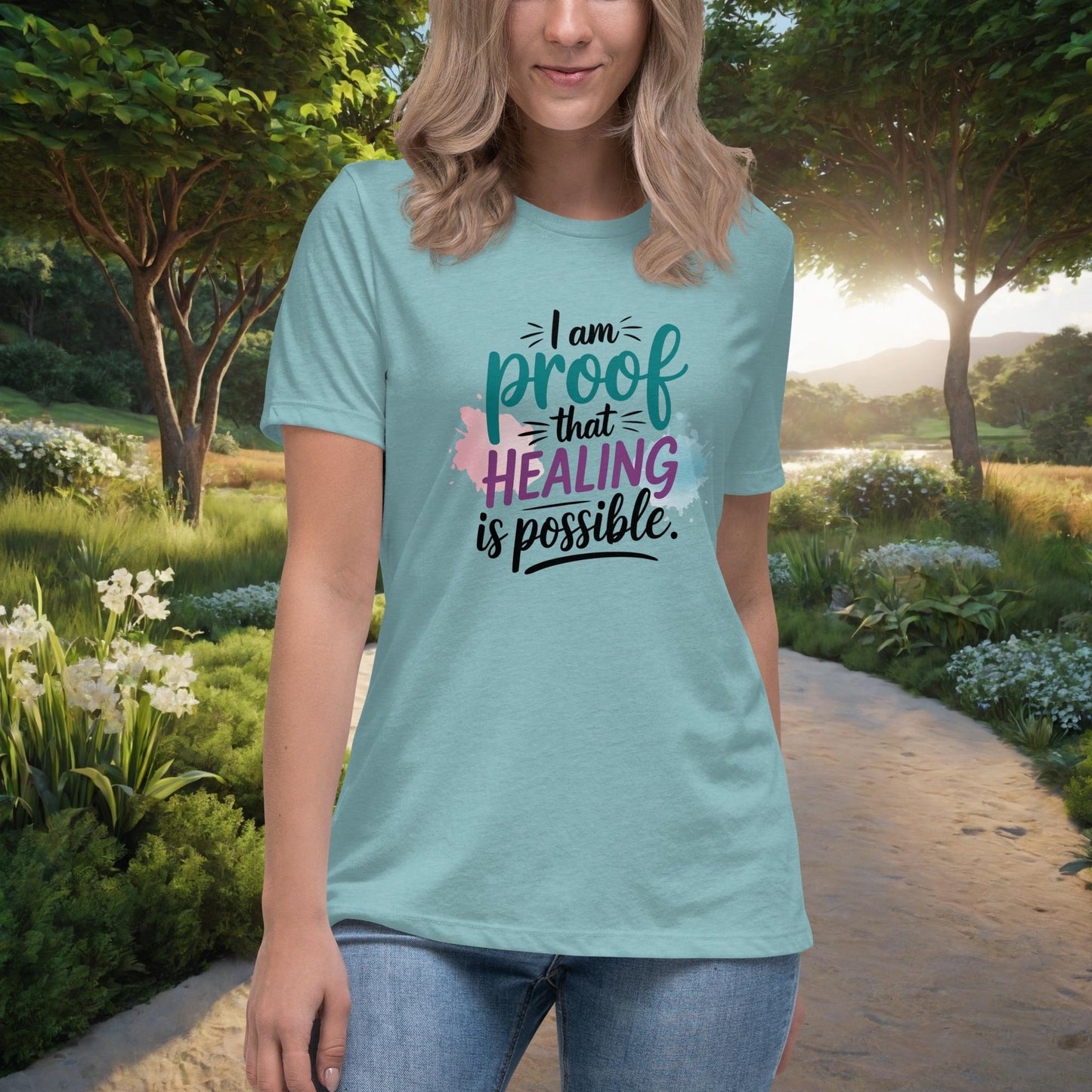 I Am Proof That Healing Is Possible women's t-shirt, personalized recovery and mental health awareness shirt