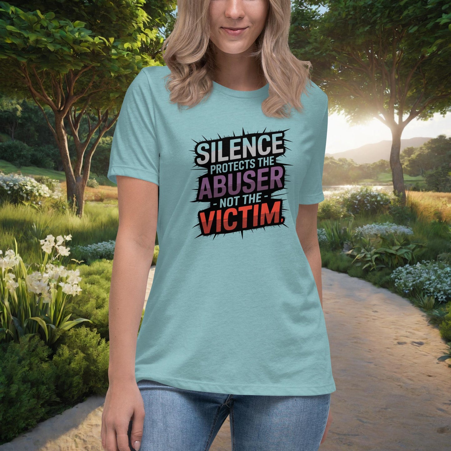 Silence Protects the Abuser women's t-shirt, personalized speak out against domestic violence and abuse shirt