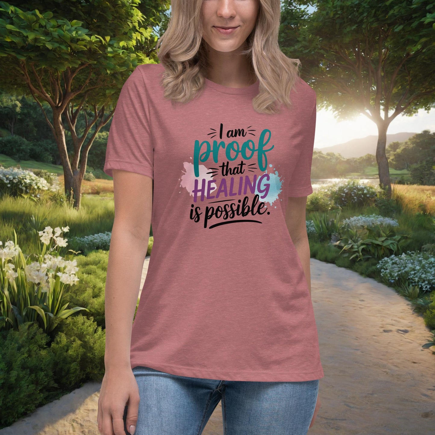 I Am Proof That Healing Is Possible women's t-shirt, personalized recovery and mental health awareness shirt