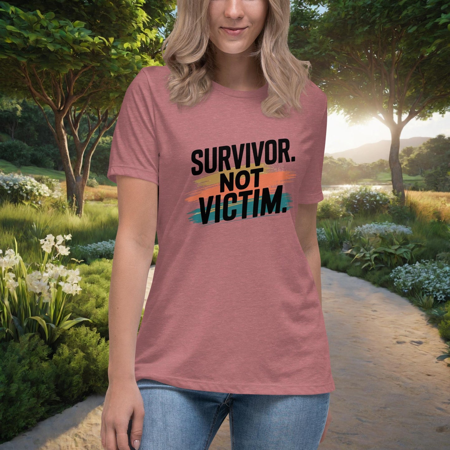 Survivor. Not Victim. women's t-shirt, personalized strength and resilience shirt for domestic violence survivors