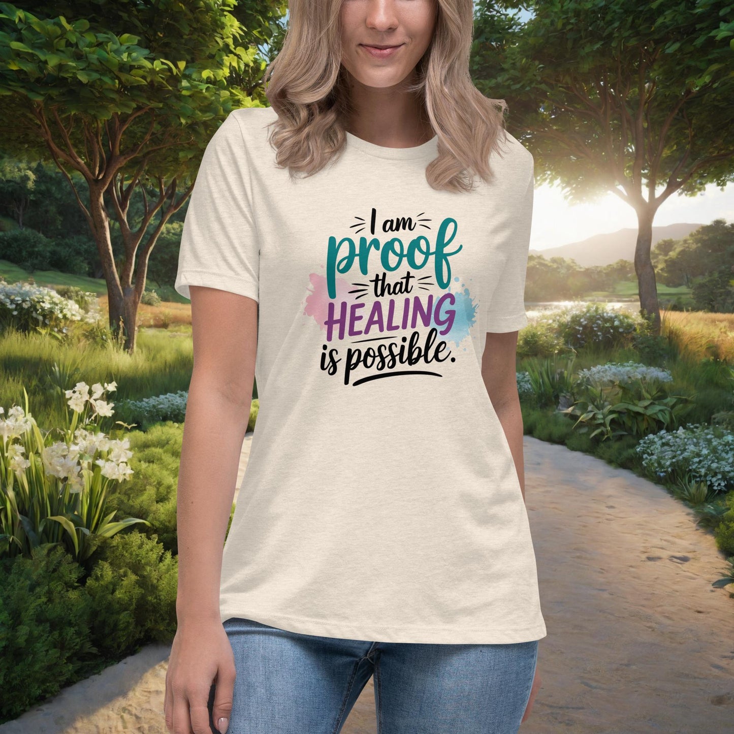 I Am Proof That Healing Is Possible women's t-shirt, personalized recovery and mental health awareness shirt