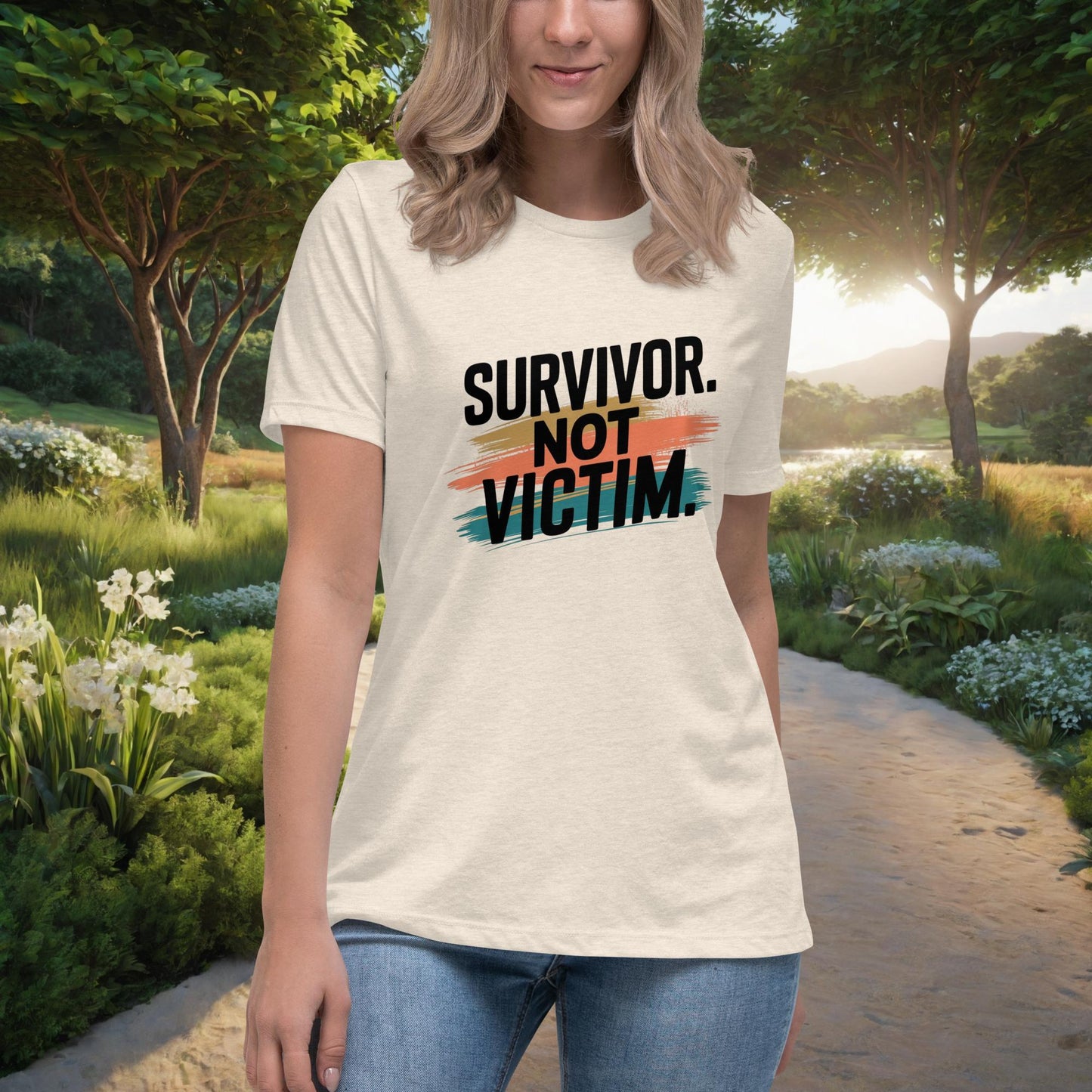 Survivor. Not Victim. women's t-shirt, personalized strength and resilience shirt for domestic violence survivors