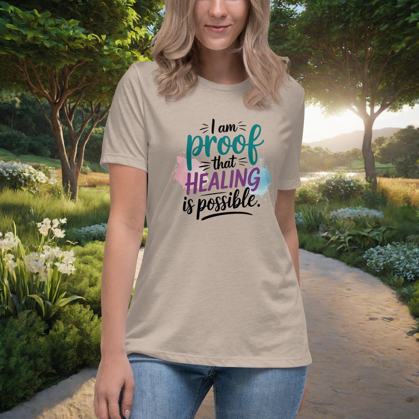 I Am Proof That Healing Is Possible women's t-shirt, personalized recovery and mental health awareness shirt