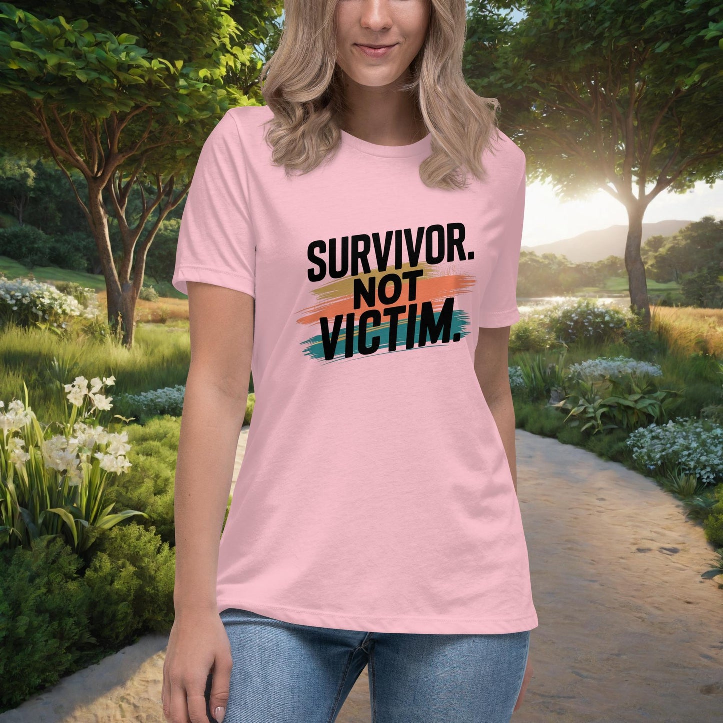Survivor. Not Victim. women's t-shirt, personalized strength and resilience shirt for domestic violence survivors