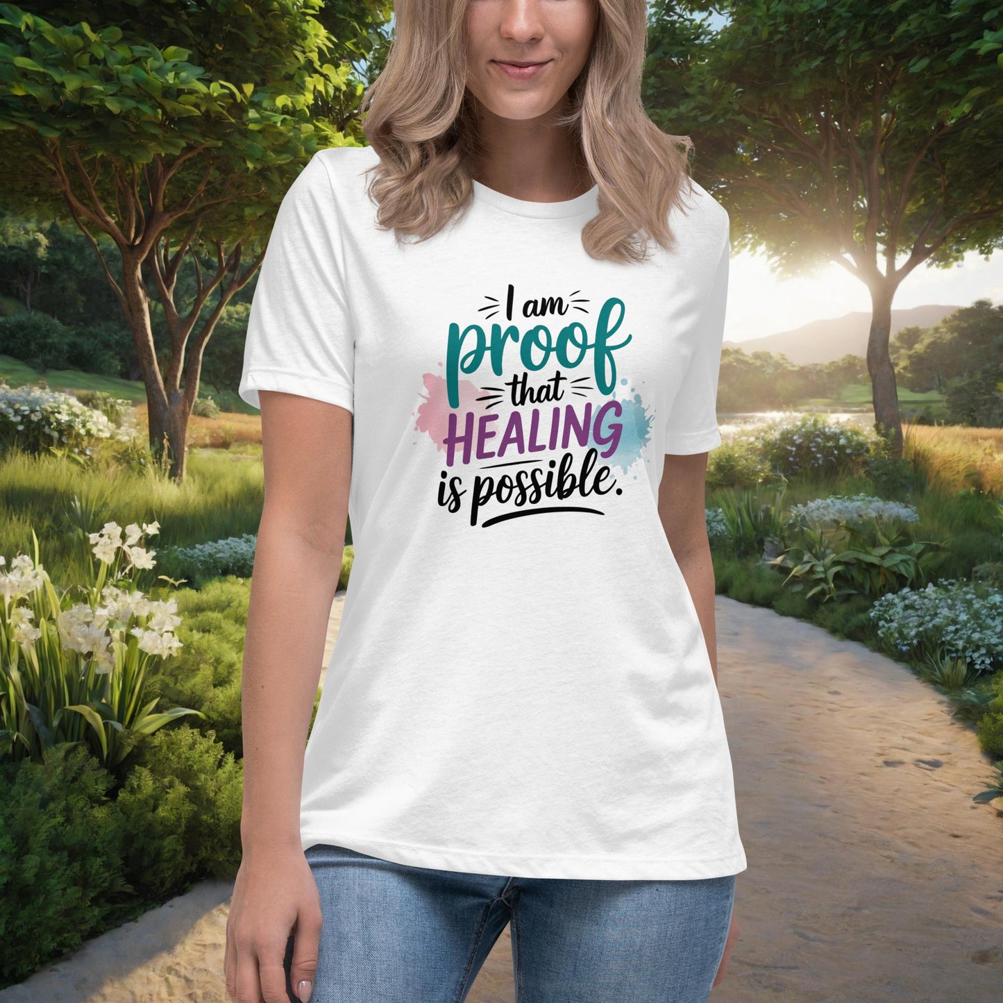 I Am Proof That Healing Is Possible women's t-shirt, personalized recovery and mental health awareness shirt