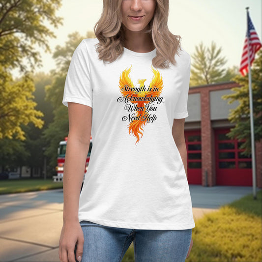 Strength Is In Acknowledging firefighter healing and support shirt for women, mental health awareness
