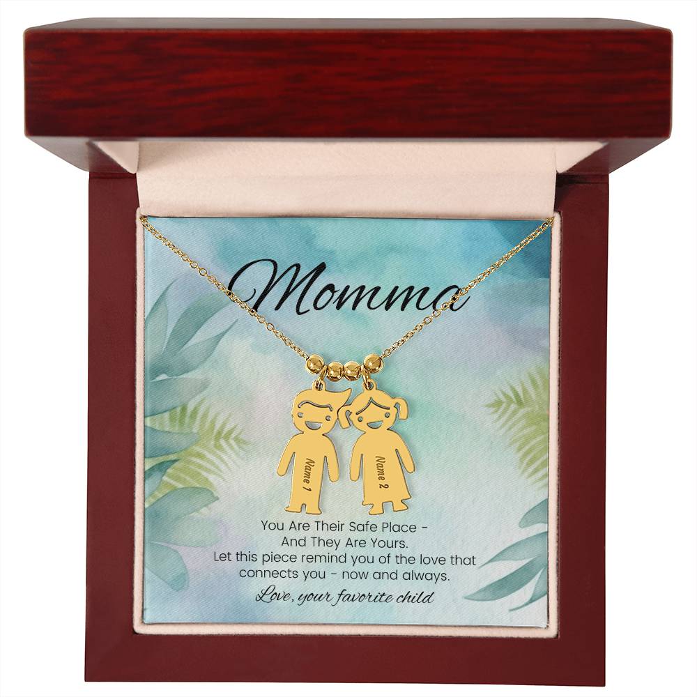 You are their safe place custom engraved kids charm necklace sentimental gift for moms - MySisterIsASurvivor