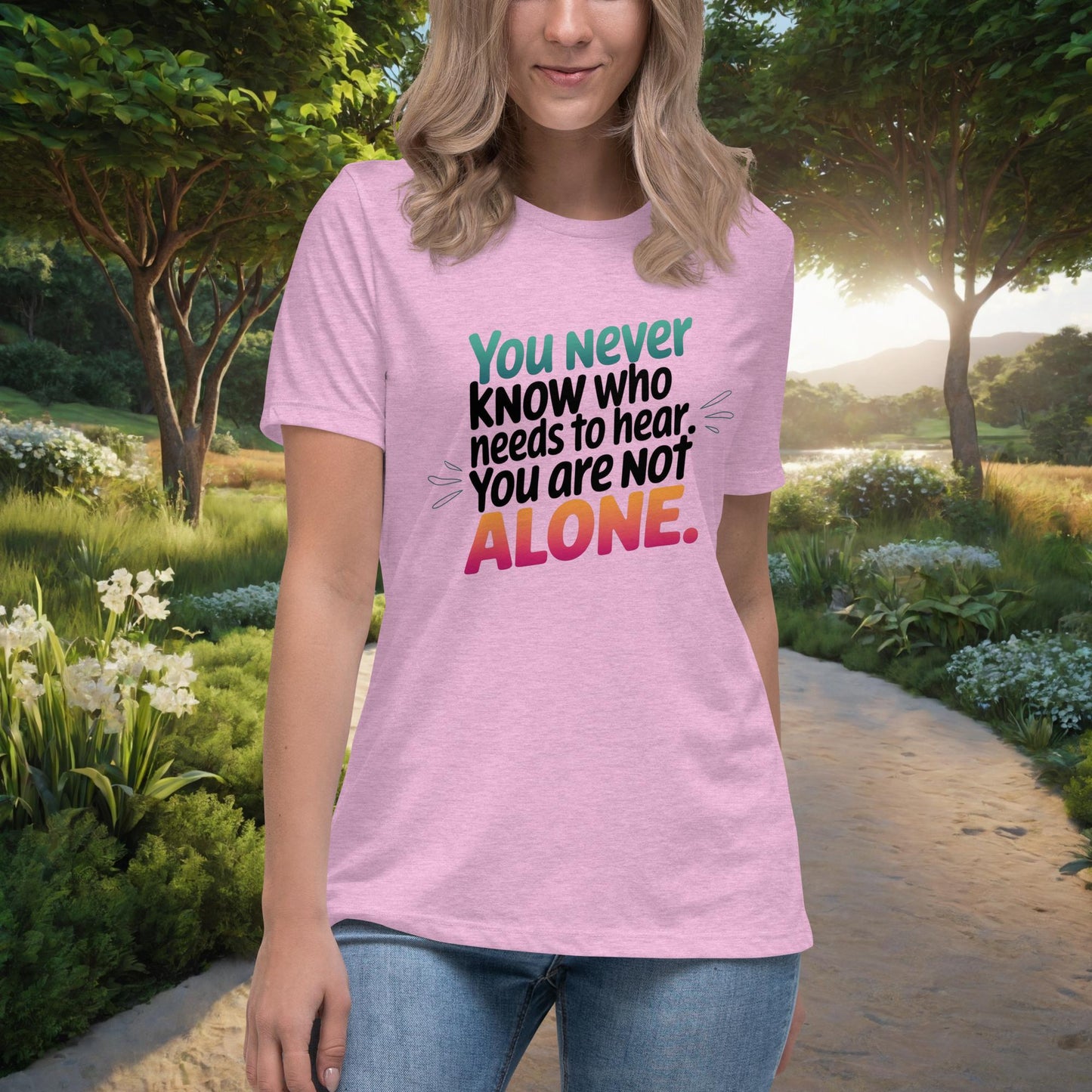 You Never Know Who Needs To Hear Women's Relaxed T-Shirt, Personalized Survivor Support & Mental Health Awareness Shirt - MySisterIsASurvivor