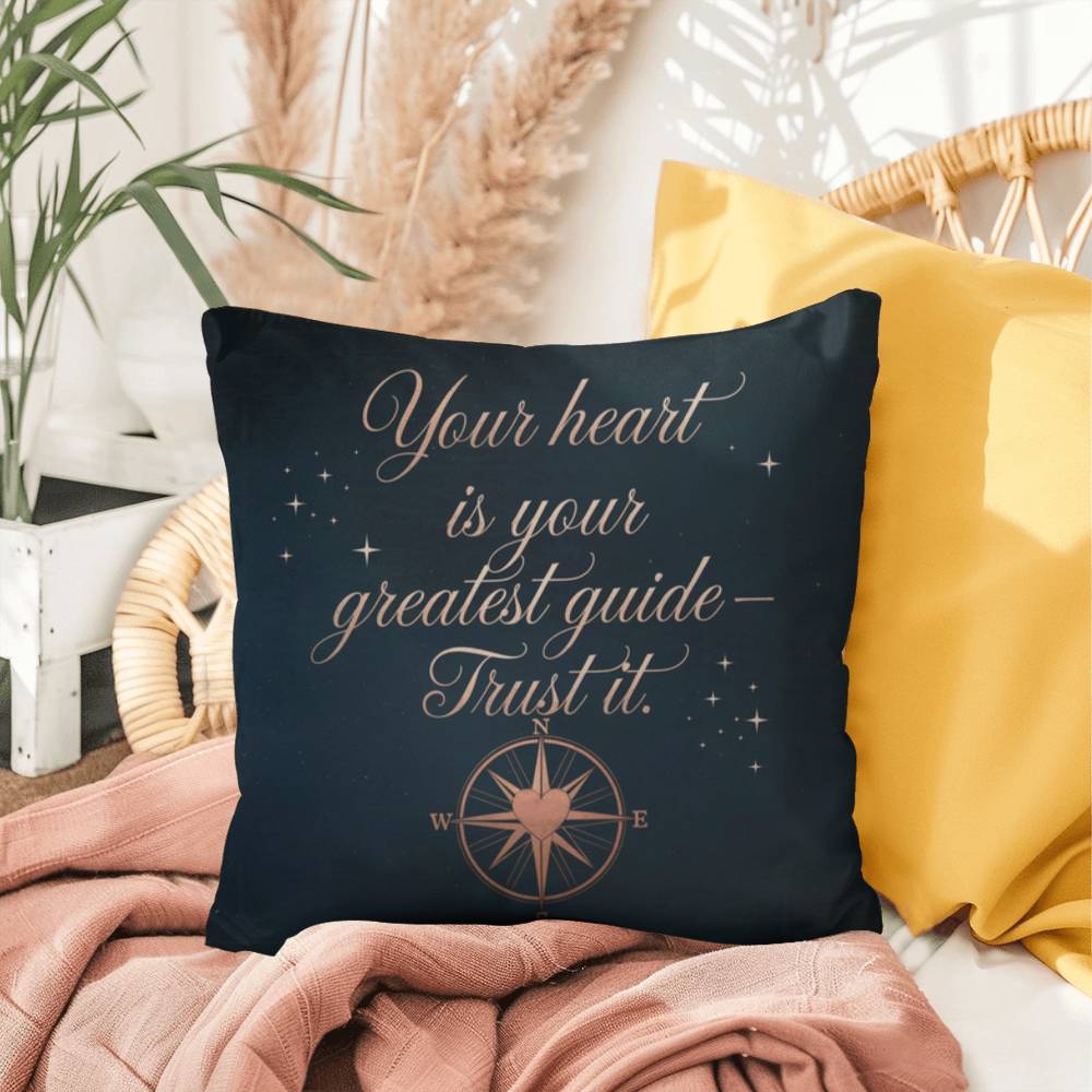 Your Heart Is Your Greatest Guide - Trust It: Indoor/Outdoor Pillow Self-Care for Relaxation, Mindfulness & Emotional Wellness