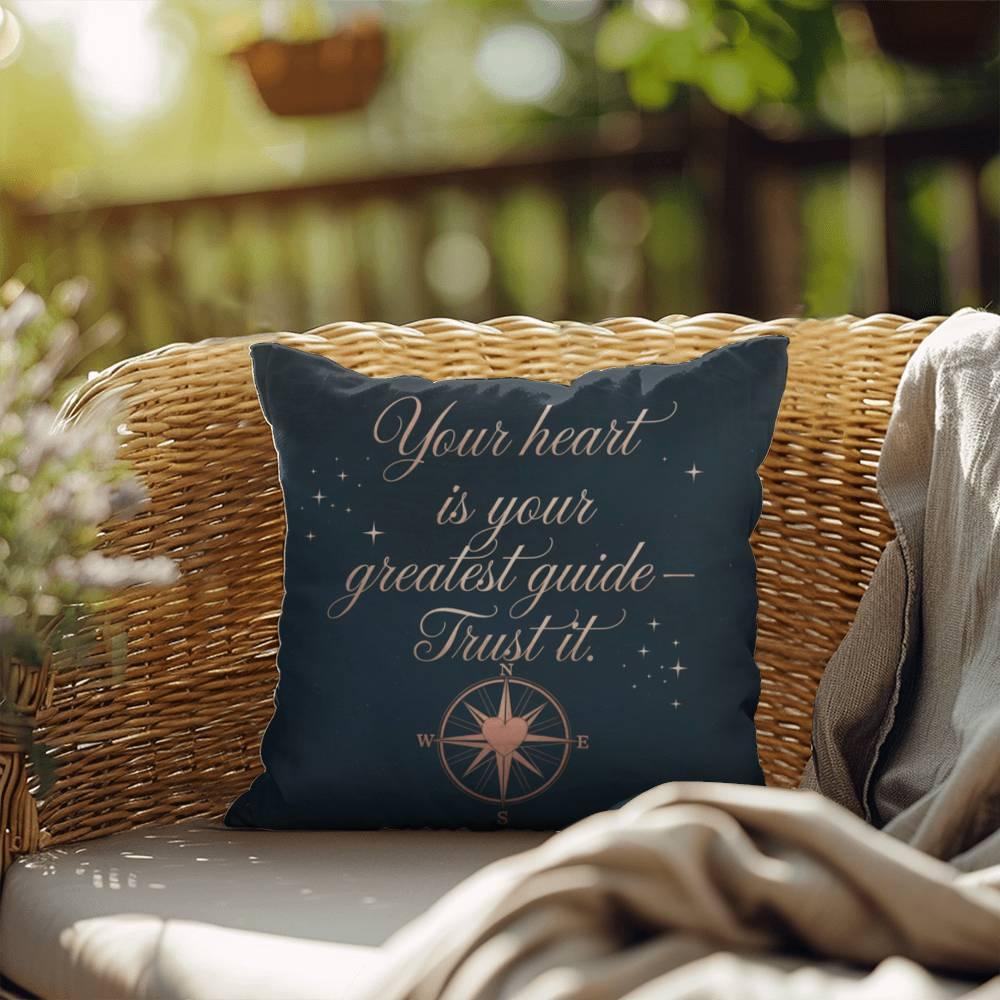 Shop our premium your heart is your greatest guide self care pillow from MySisterIsASurvivor.
