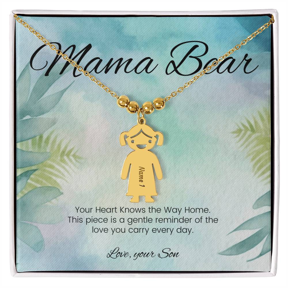 Your heart knows the way home personalized engraved kids charm necklace family keepsake gift - MySisterIsASurvivor
