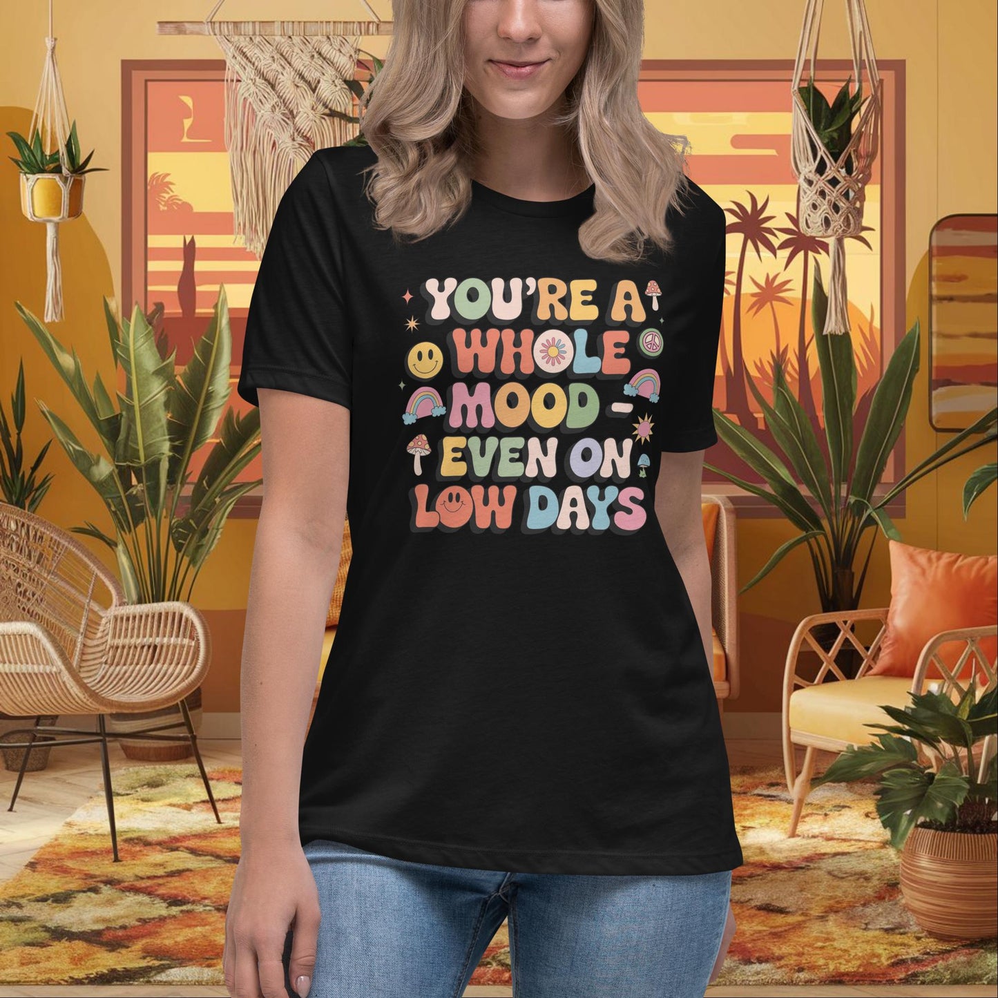 You’re a Whole Mood Even on Low Days Women’s Relaxed Tee - Healing & Support - MySisterIsASurvivor