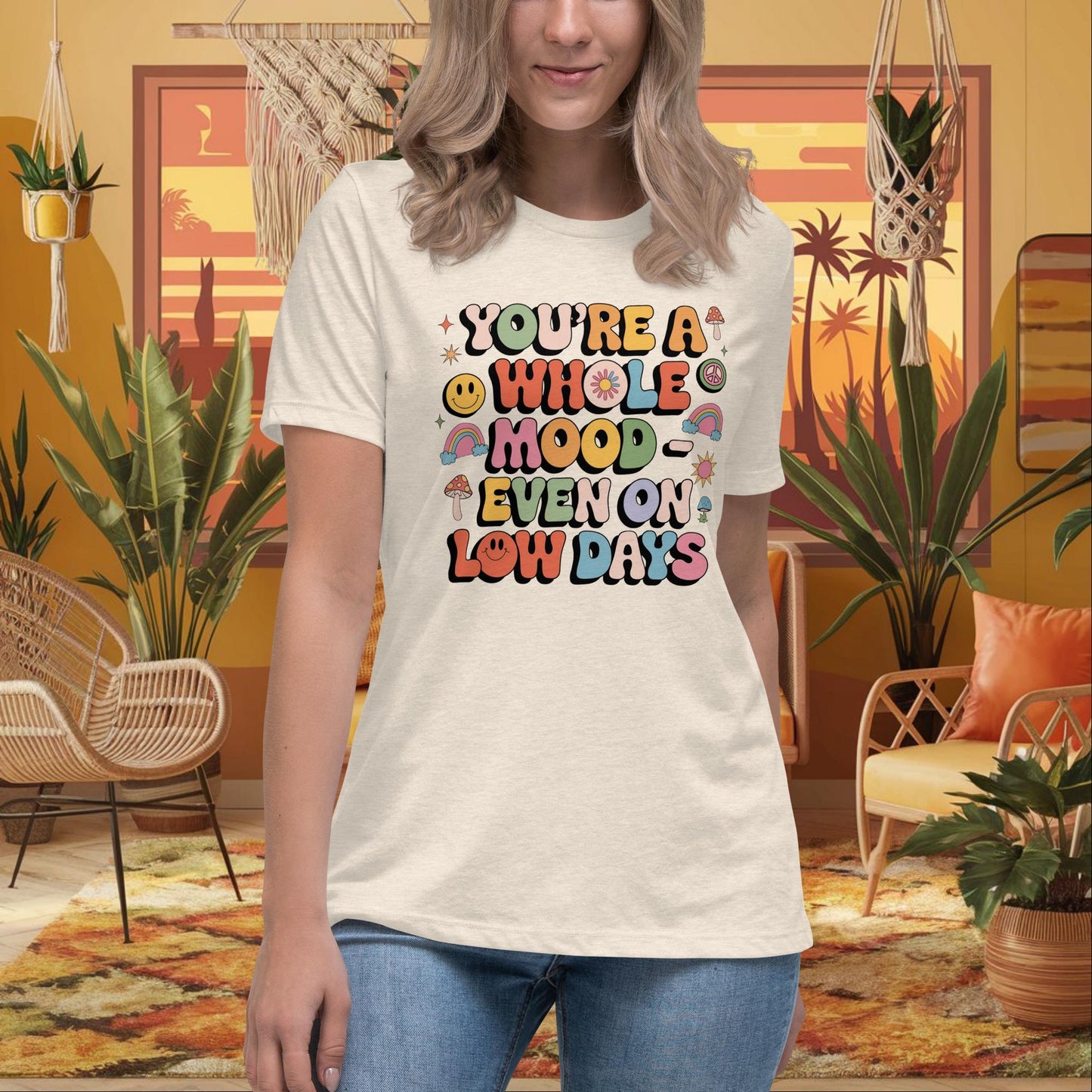 You’re a Whole Mood Even on Low Days Women’s Relaxed Tee - Healing & Support - MySisterIsASurvivor