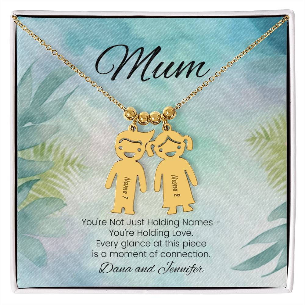 You’re not just holding names engraved kids charm necklace sentimental personalized gift for mom - MySisterIsASurvivor