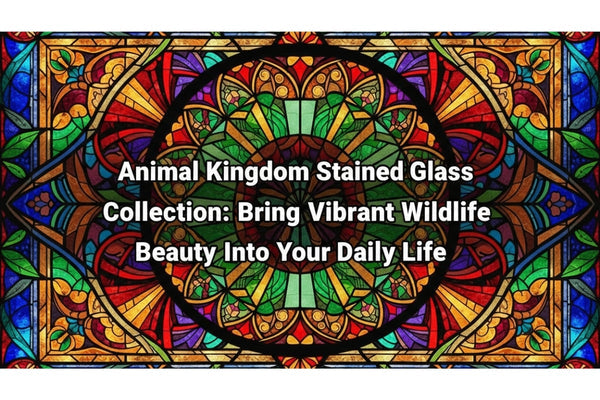 Animal Kingdom Stained Glass Collection - wildlife art mugs, journals, pillows and blankets