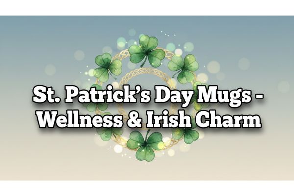 St. Patrick's Day mugs with uplifting wellness messages and Irish charm - perfect for mindful morning rituals and self-care gifts