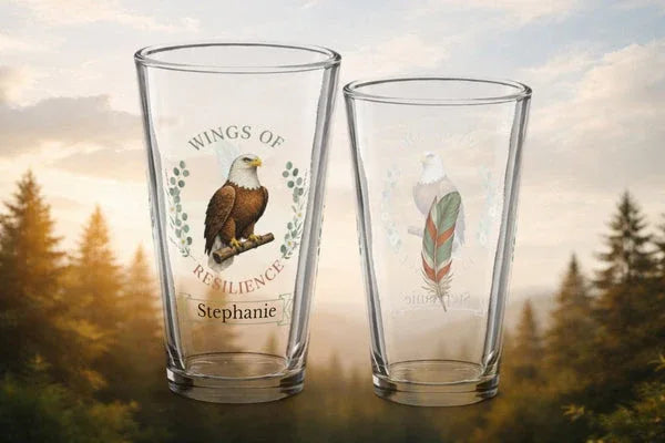 Eagle Pint Glasses - Patriotic Strength & Freedom