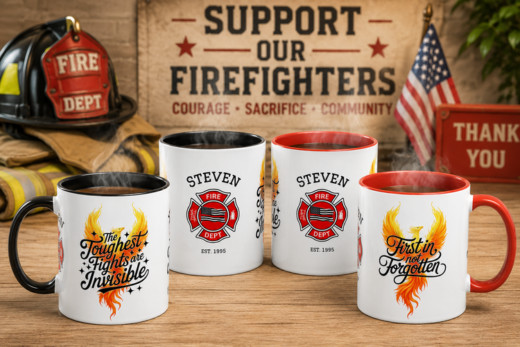 Firefighter Support Personalized Mugs