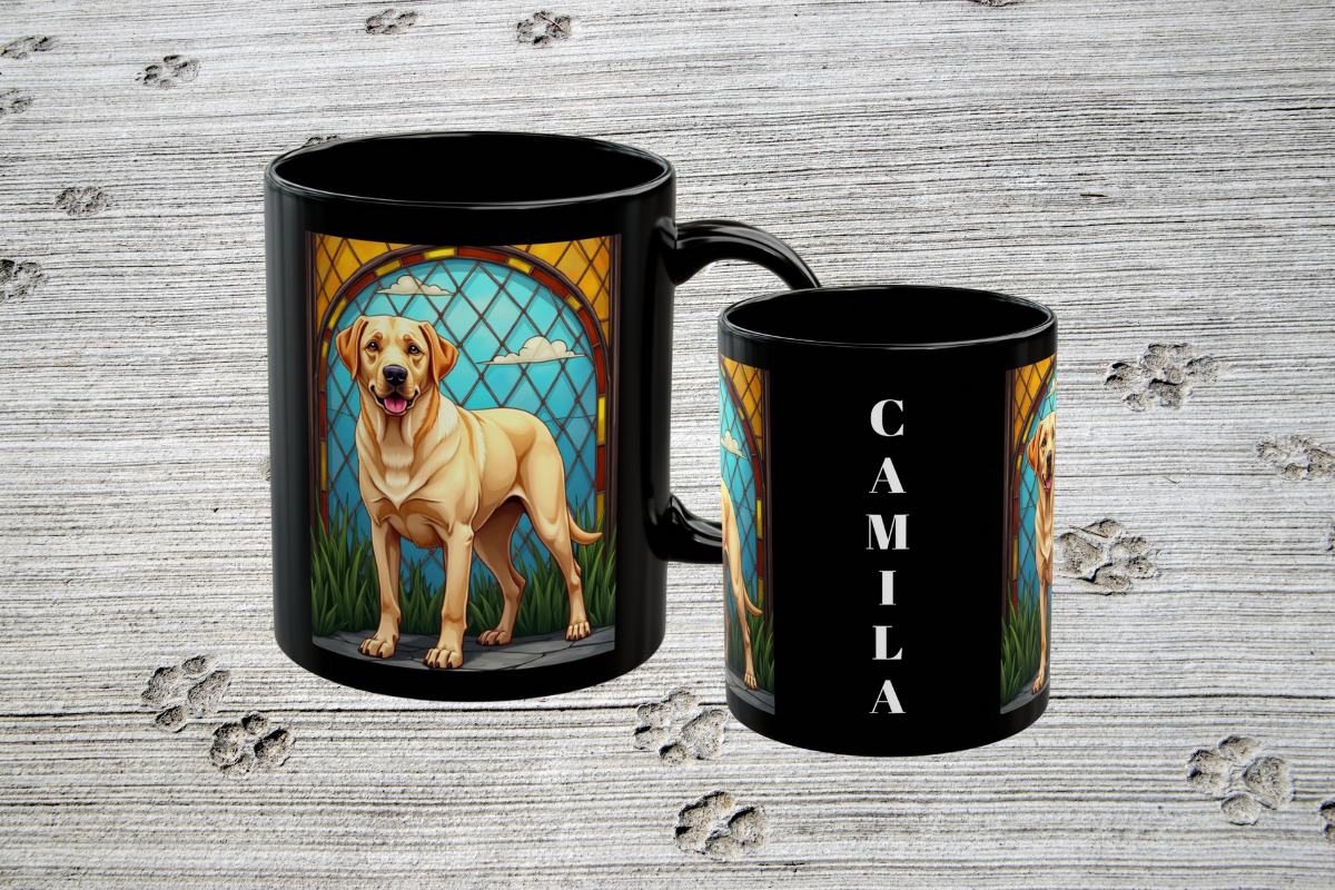 Starlight Tails Personalized Stained Glass Dog Mugs