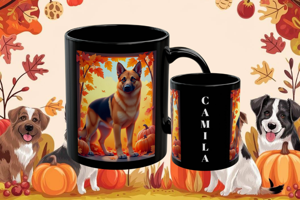 Autumn Dog Lover's Den Personalized Mugs