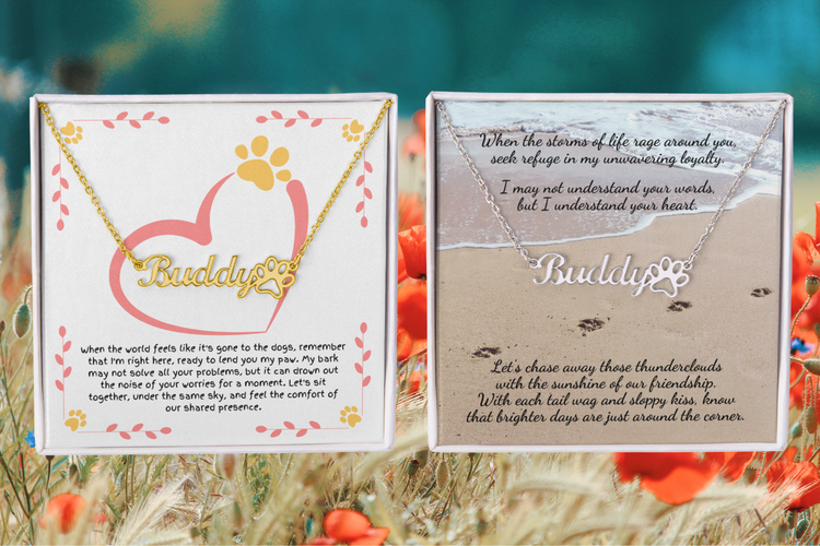 Paw Print Name Necklaces